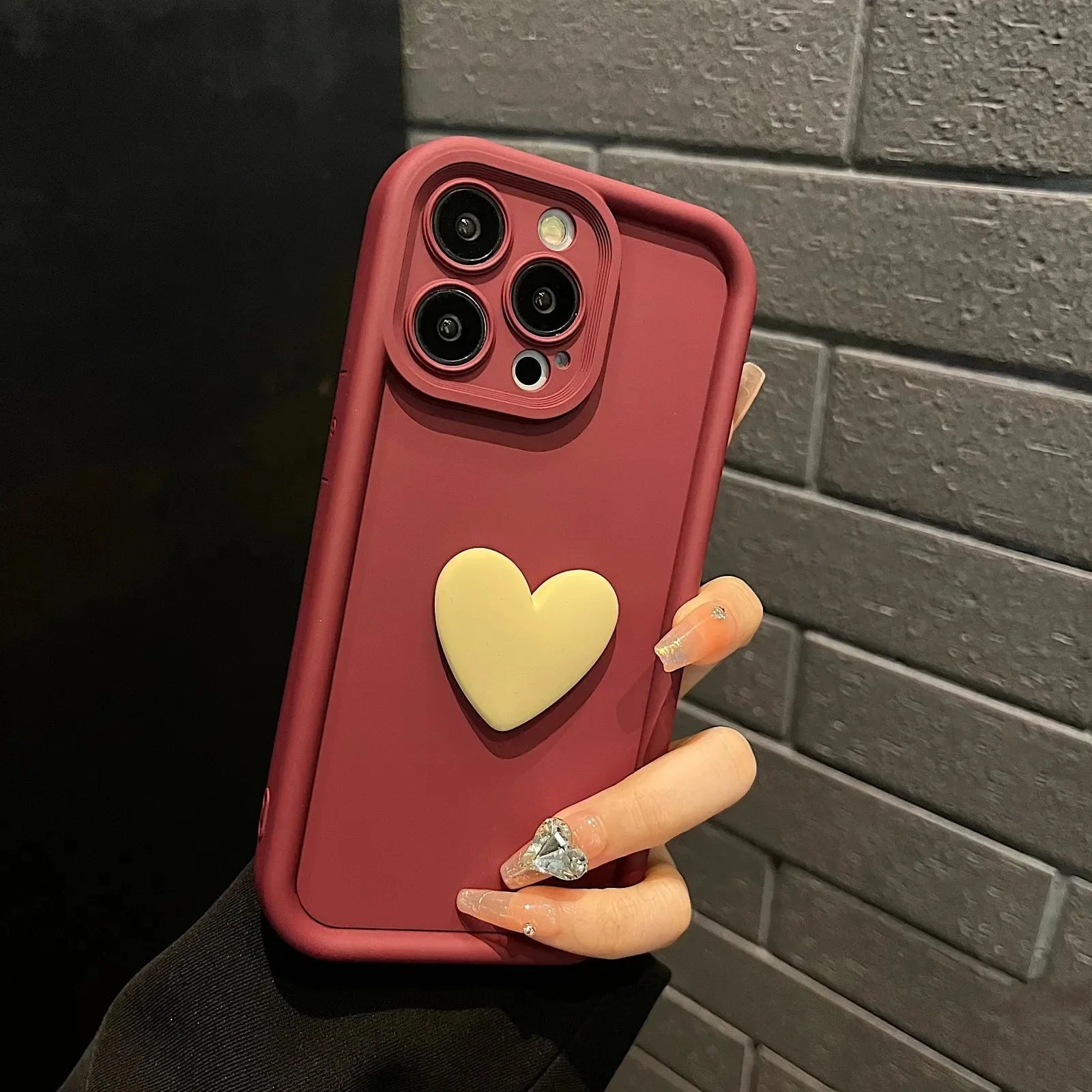 Cute 3D Love Heart Silicone Case