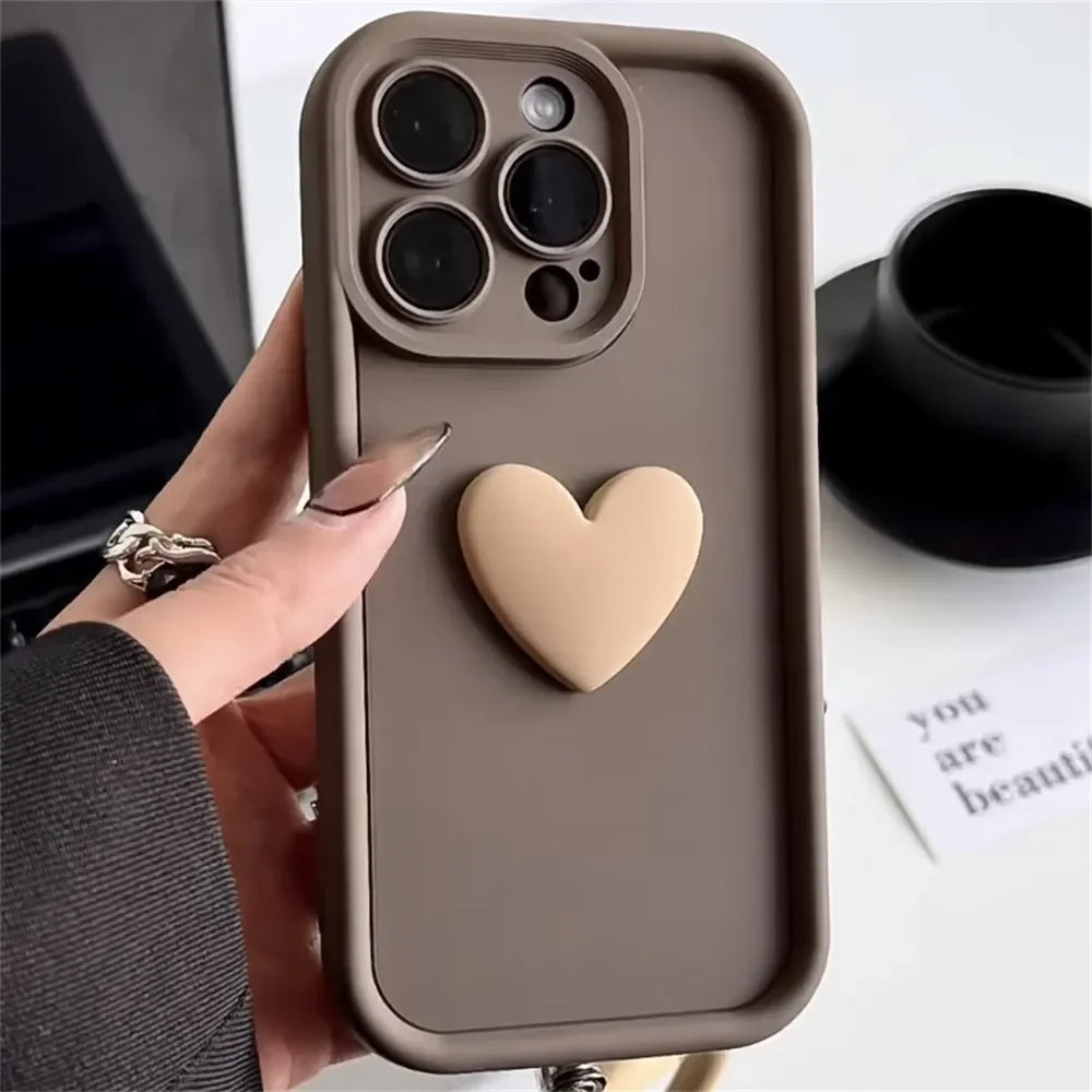 Cute 3D Love Heart Silicone Case
