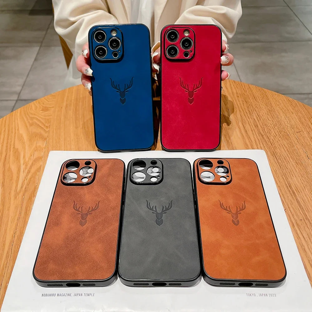 Embossed Deer PU Leather Case