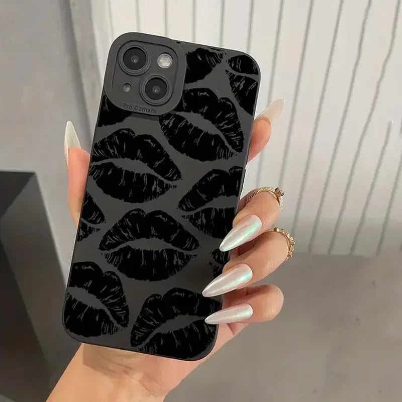 Black Lips Soft Silicone Case
