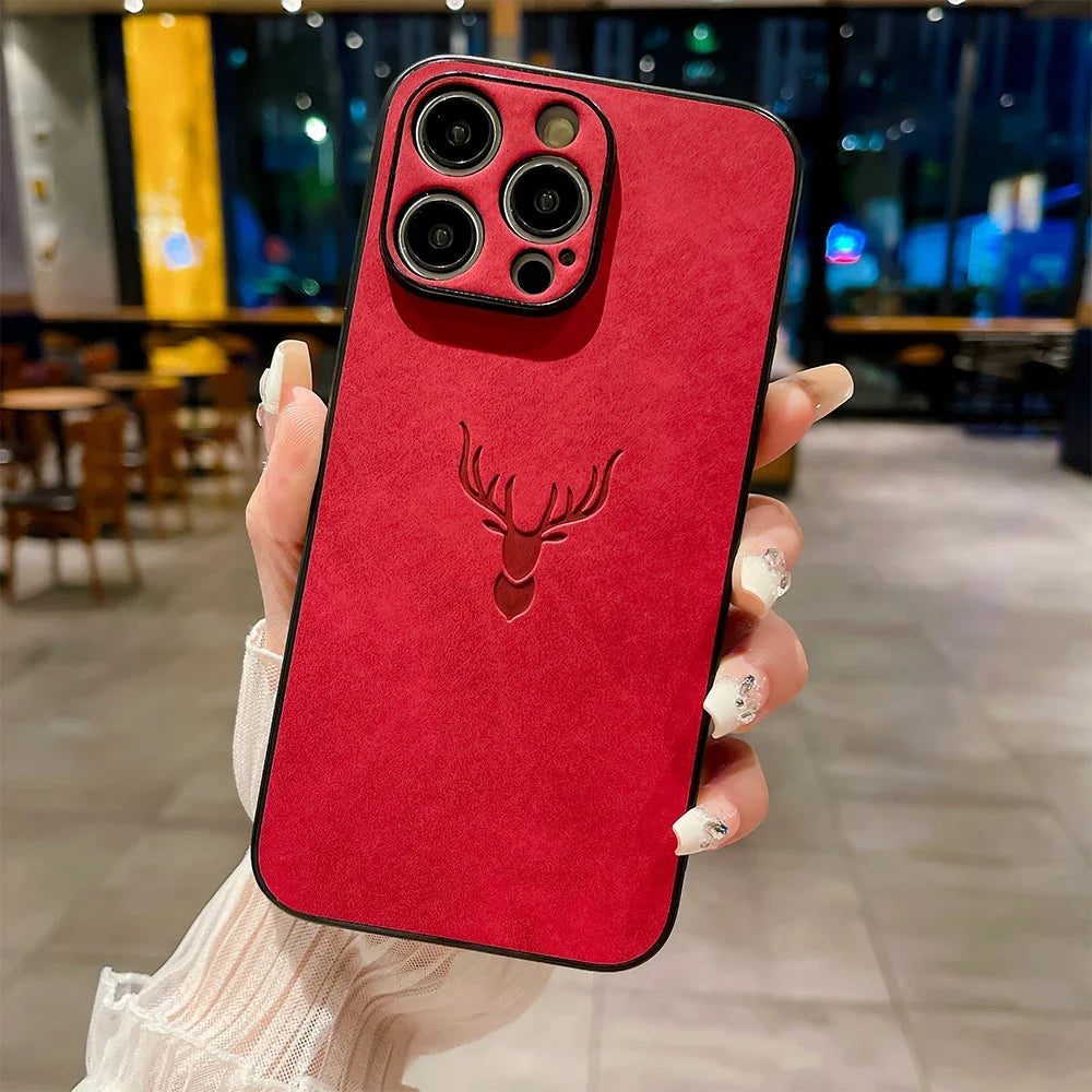 Embossed Deer PU Leather Case