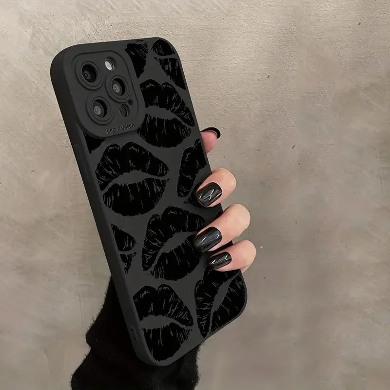 Black Lips Soft Silicone Case