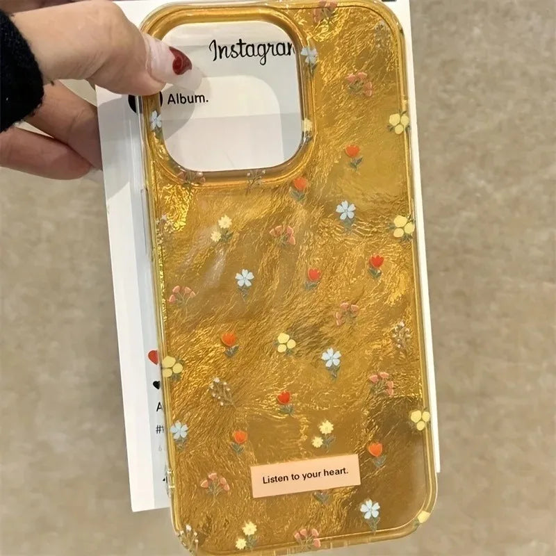 Indie Yellow Tulip Floral Clear Case