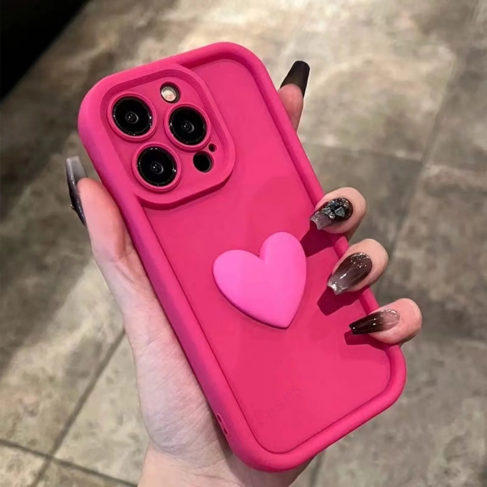 Cute 3D Love Heart Silicone Case
