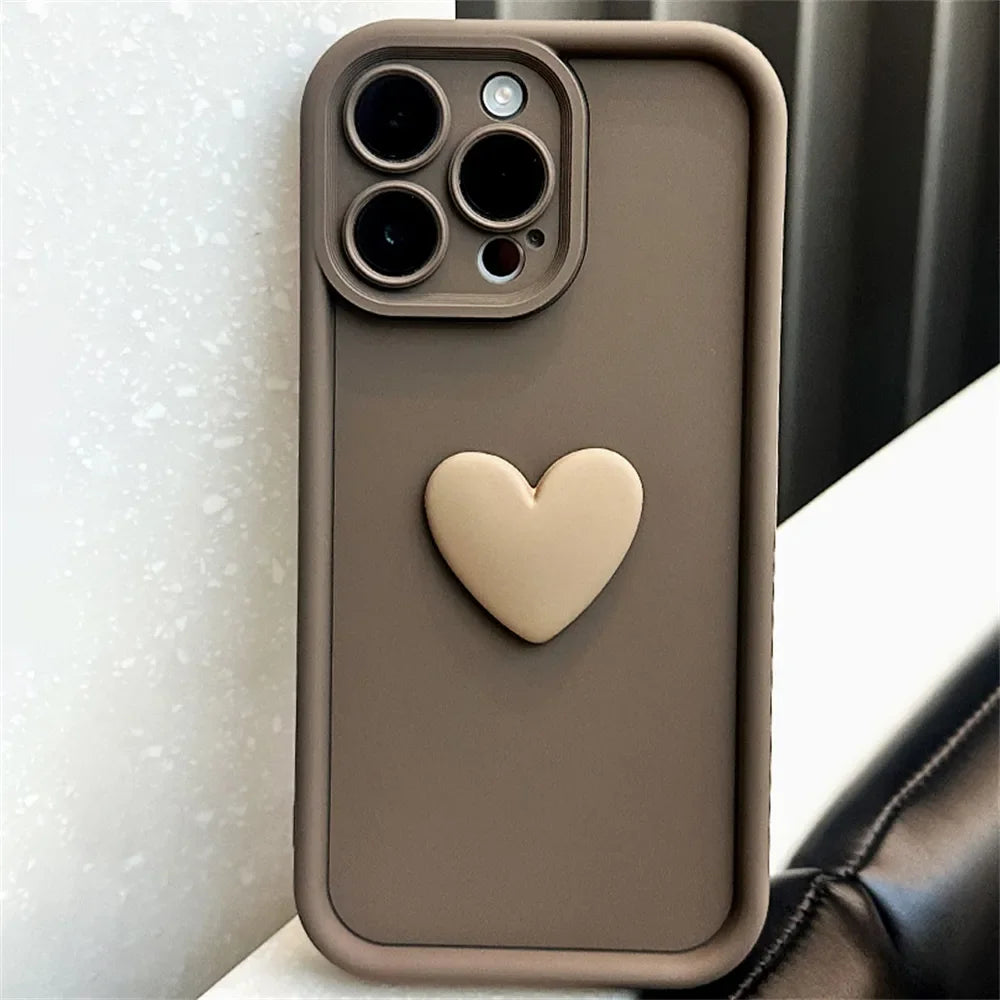 Cute 3D Love Heart Silicone Case