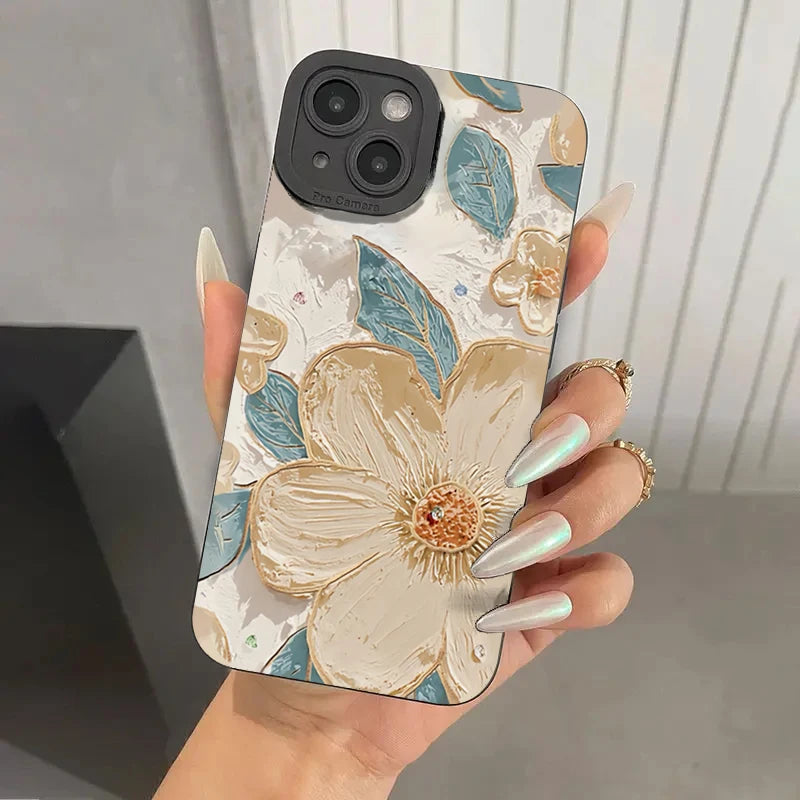 Oil Painting Flower Soft Case