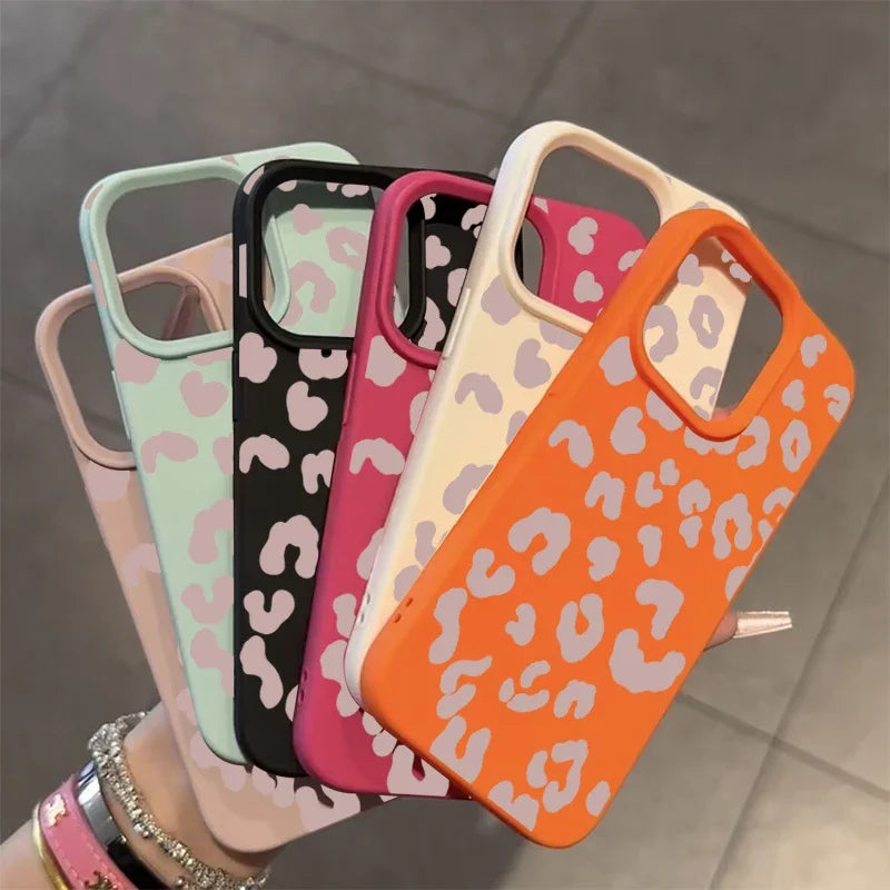 Pink Leopard Print Silicone Cover