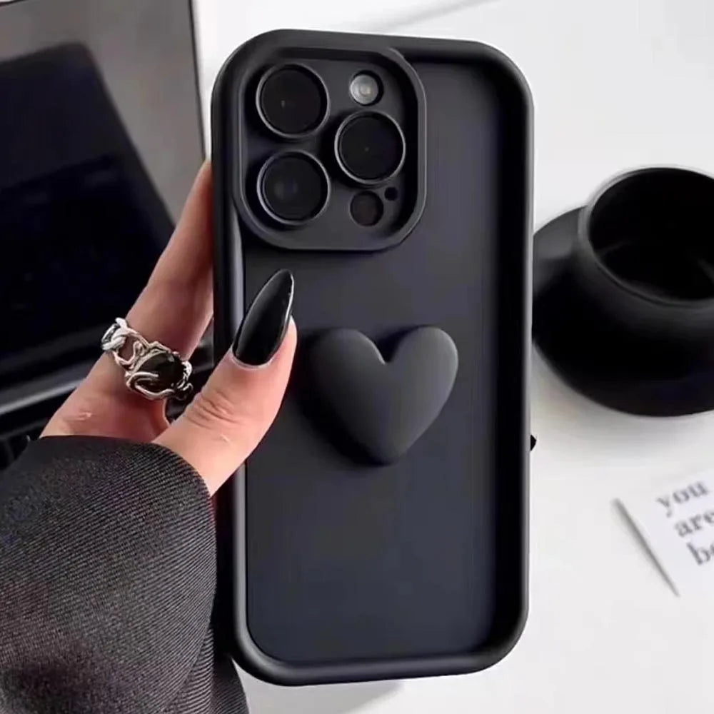 Cute 3D Love Heart Silicone Case