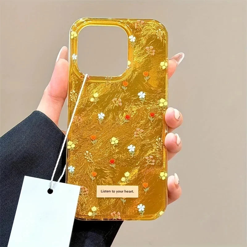 Indie Yellow Tulip Floral Clear Case