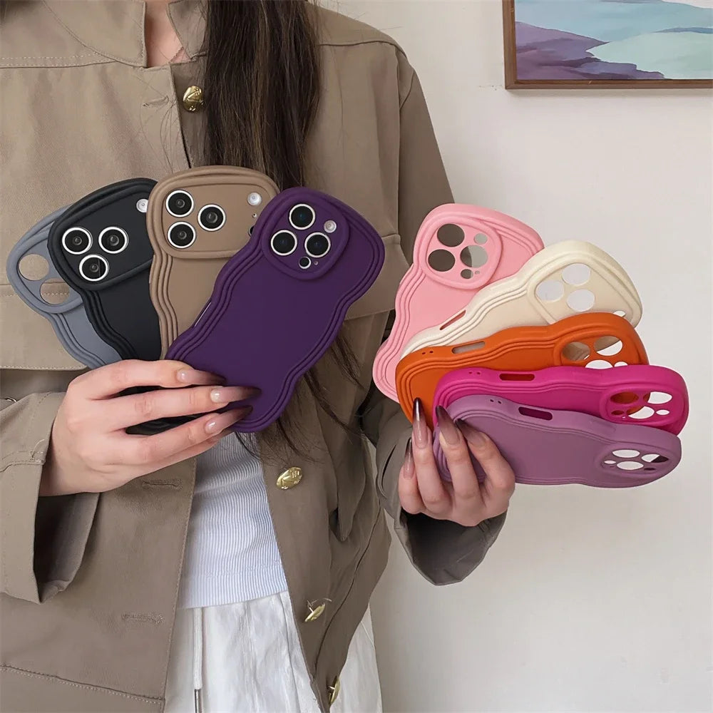 Cute Frosted Wave Edge Case