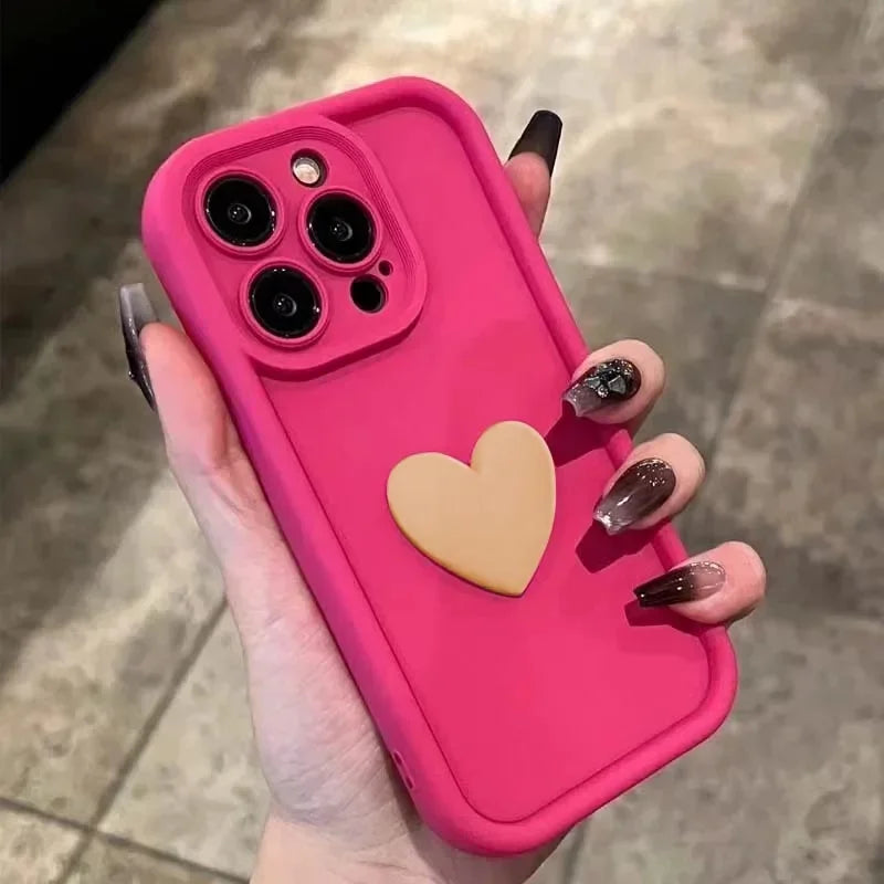 Cute 3D Love Heart Silicone Case
