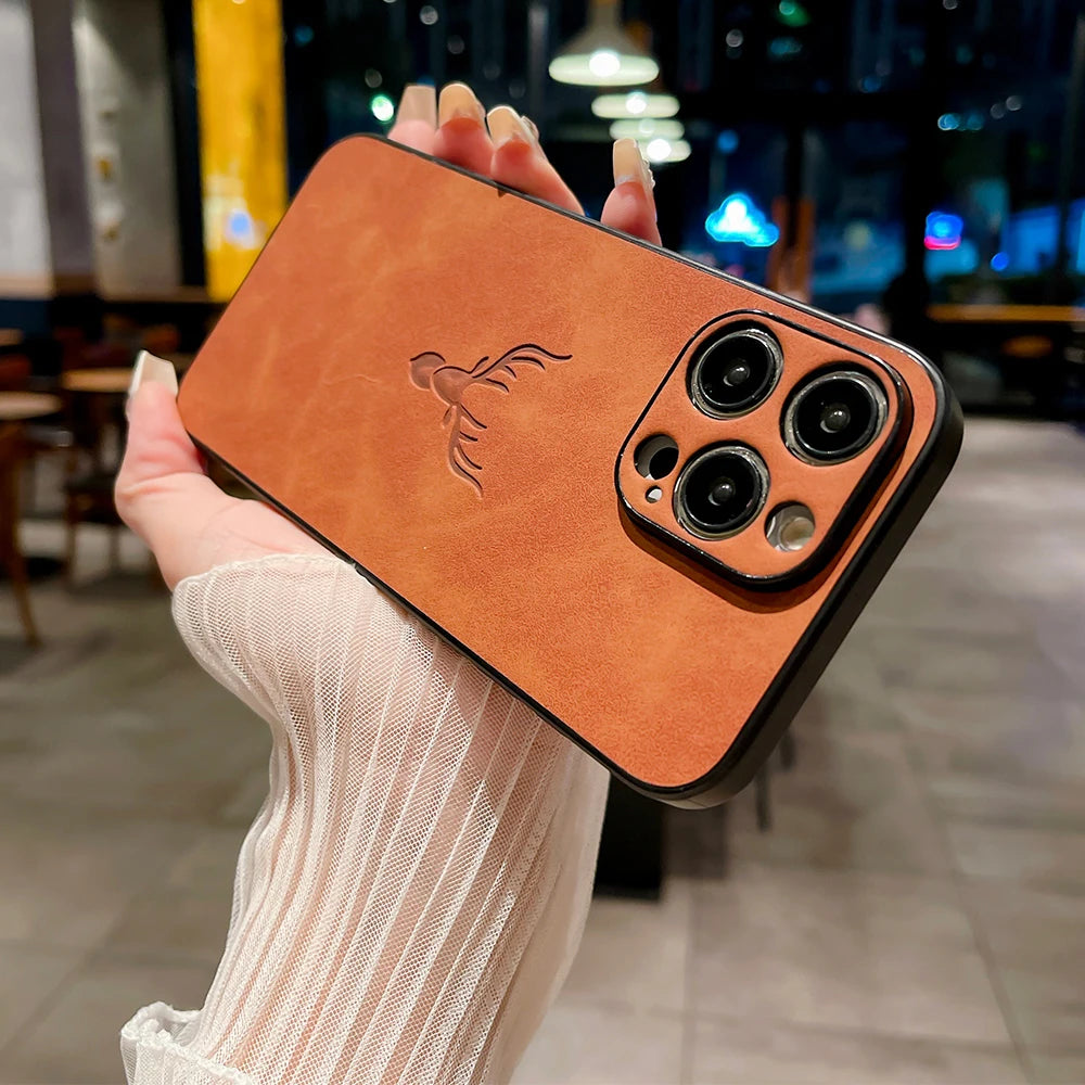 Embossed Deer PU Leather Case