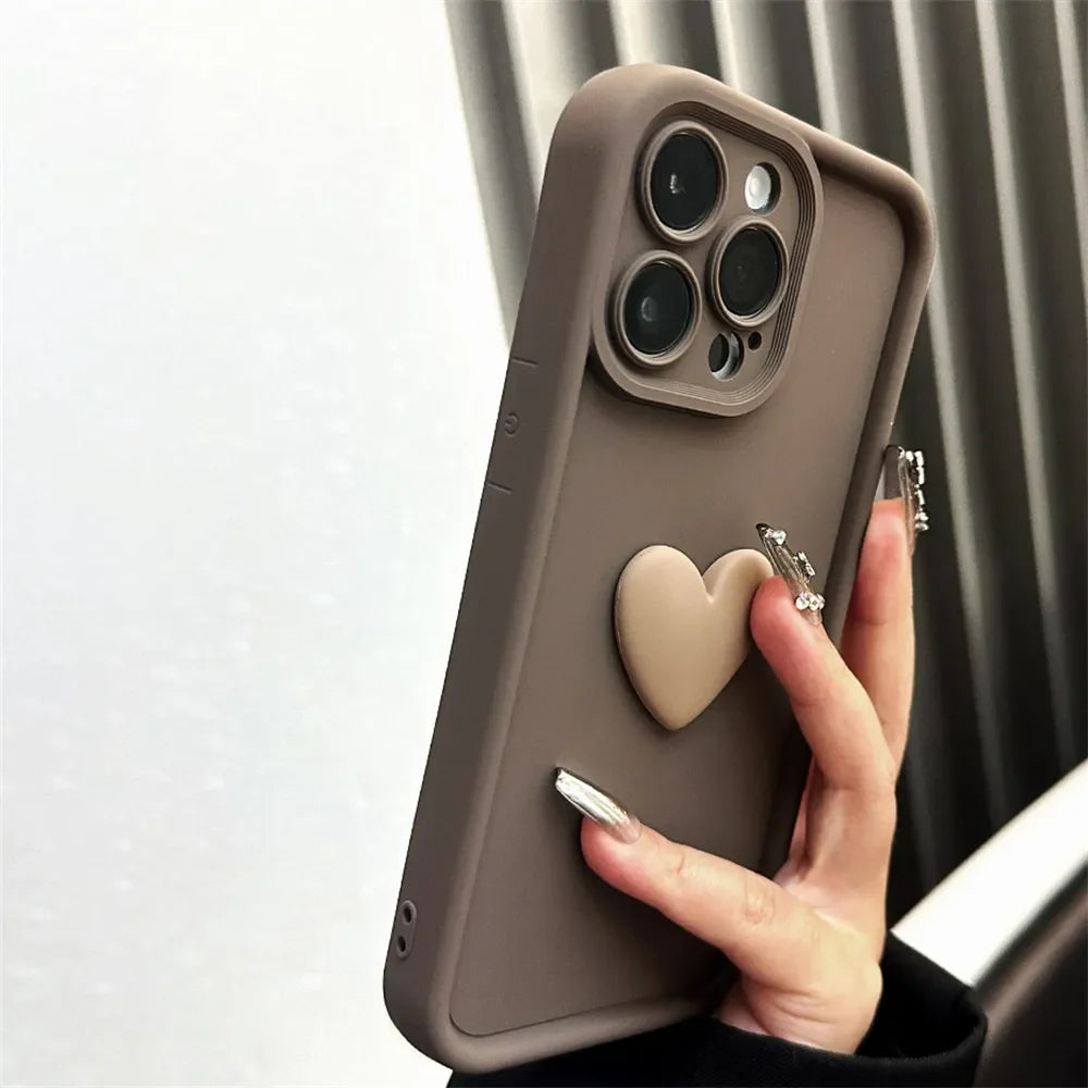 Cute 3D Love Heart Silicone Case