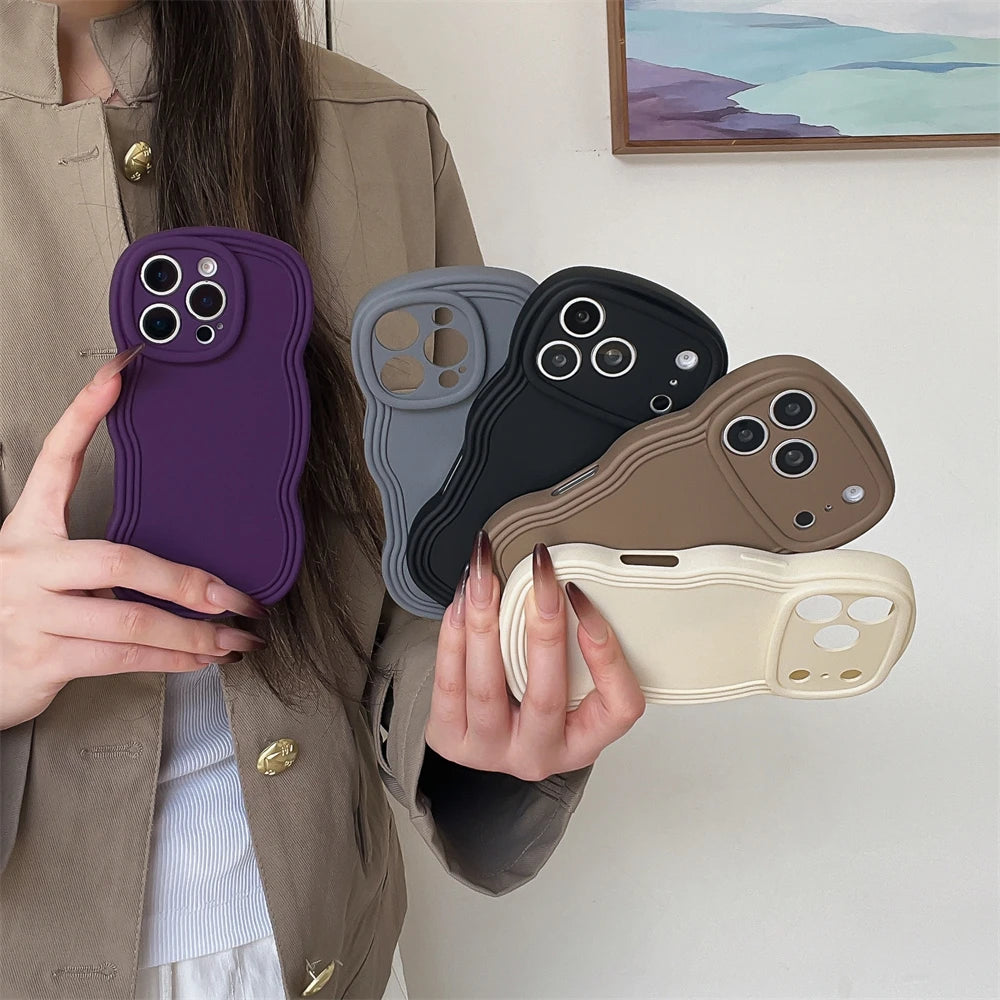 Cute Frosted Wave Edge Case