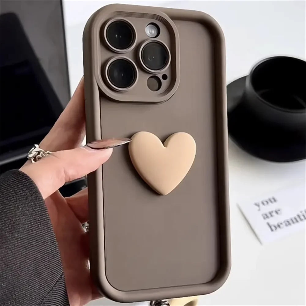 Cute 3D Love Heart Silicone Case