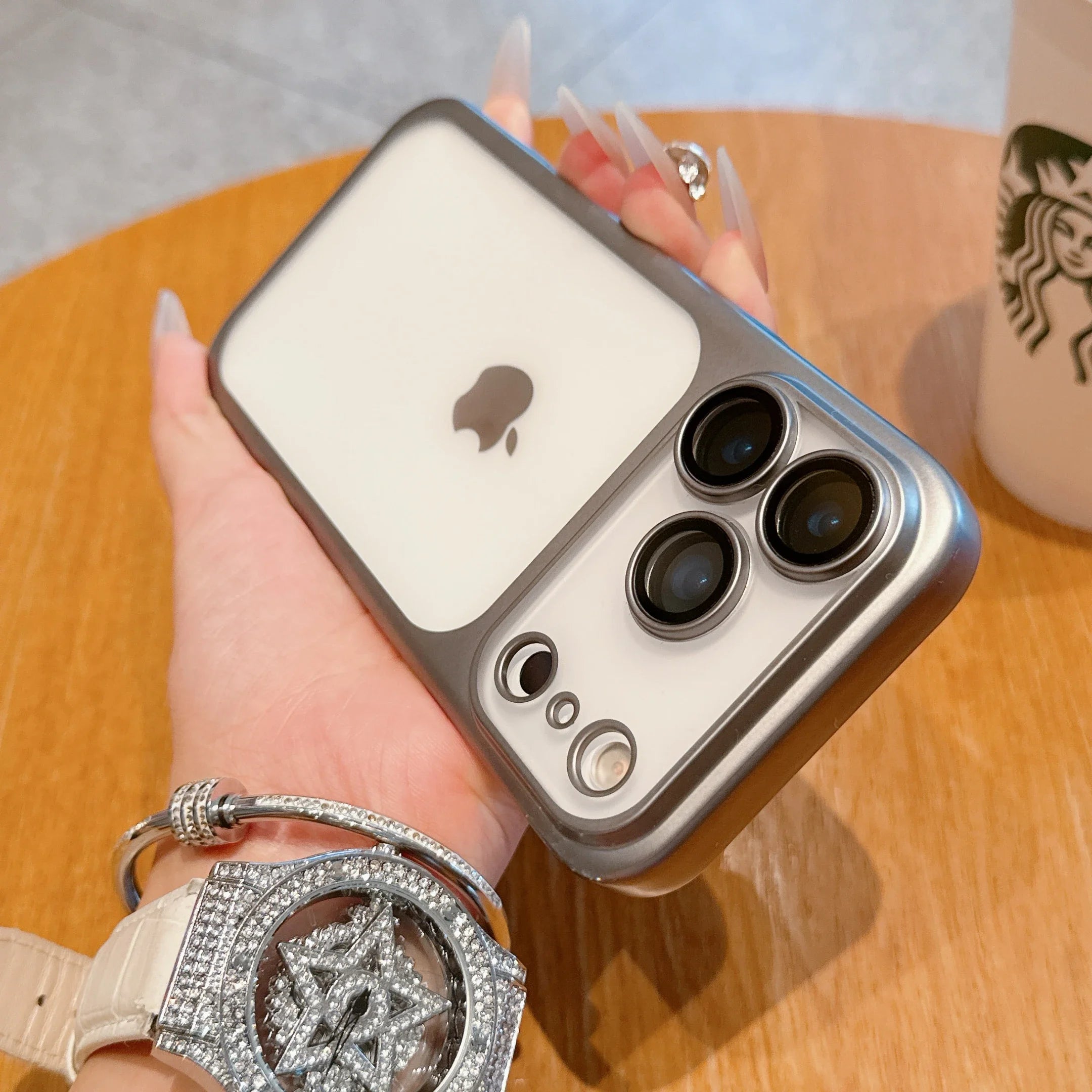 Transparent Plating Frame Case