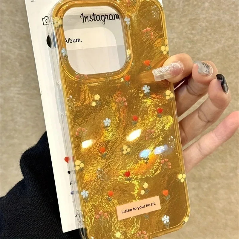 Indie Yellow Tulip Floral Clear Case