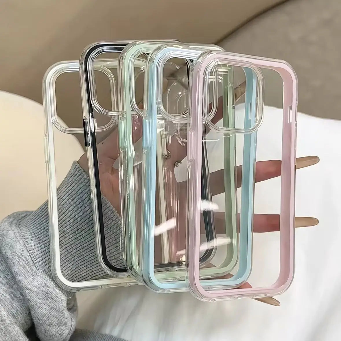 Candy Color Frame Clear Case