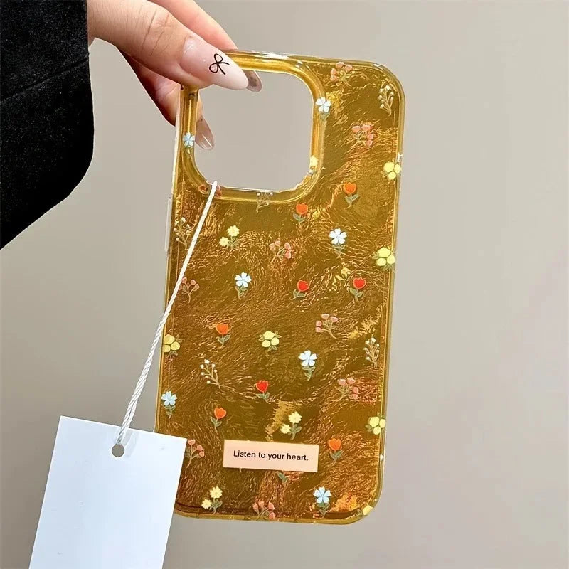 Indie Yellow Tulip Floral Clear Case