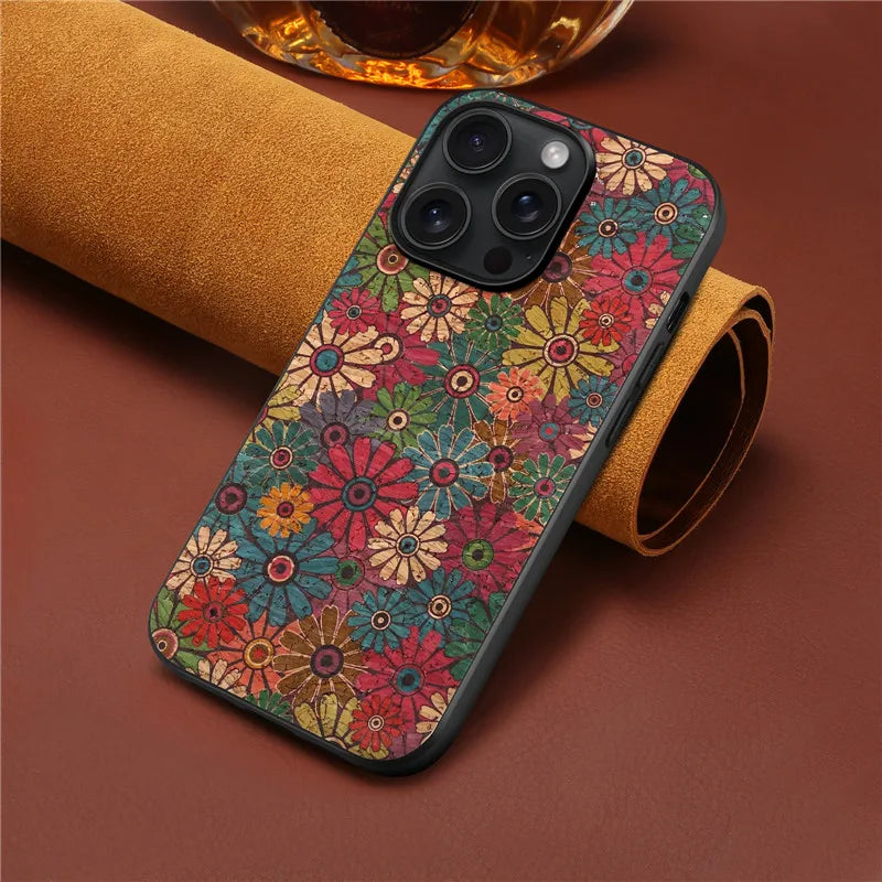 Ultrathin Flower Leather Case