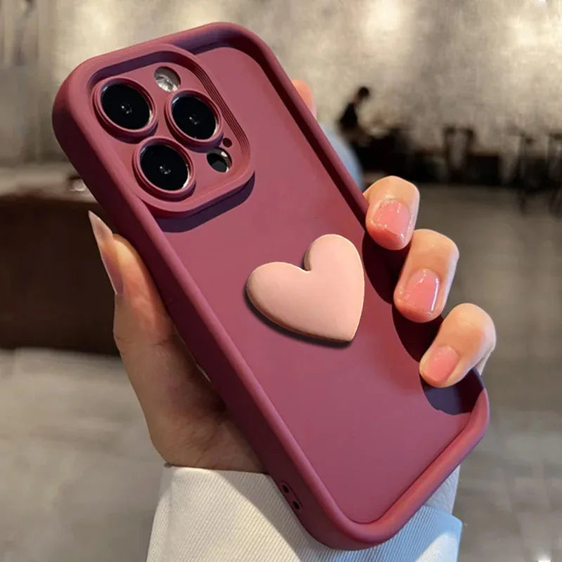 Cute 3D Love Heart Silicone Case