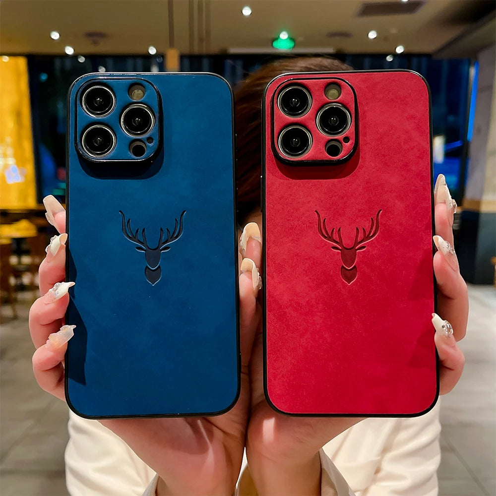 Embossed Deer PU Leather Case