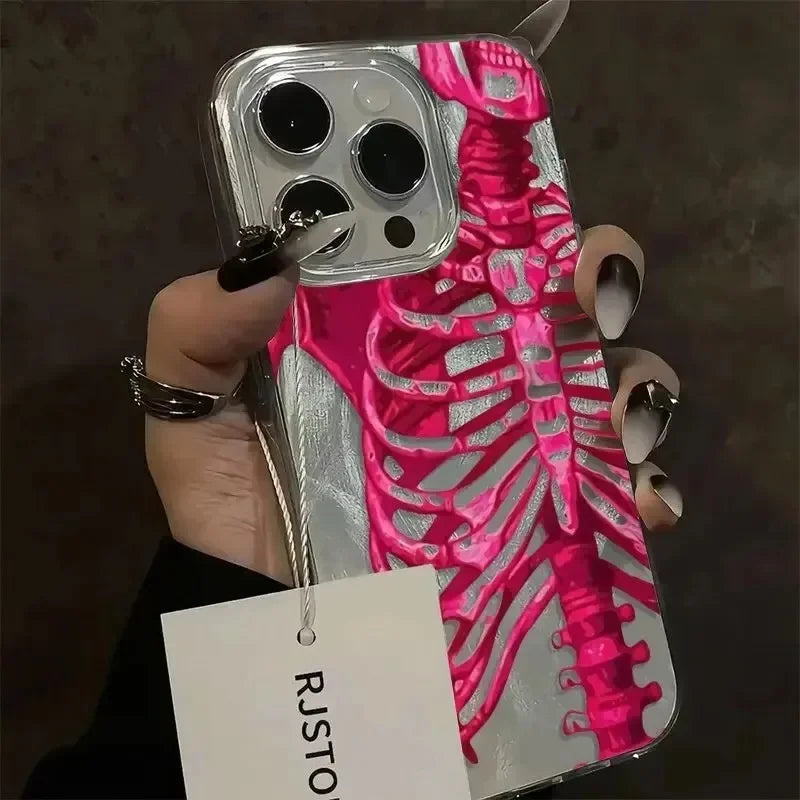 Pink Skull Feather Hard Case