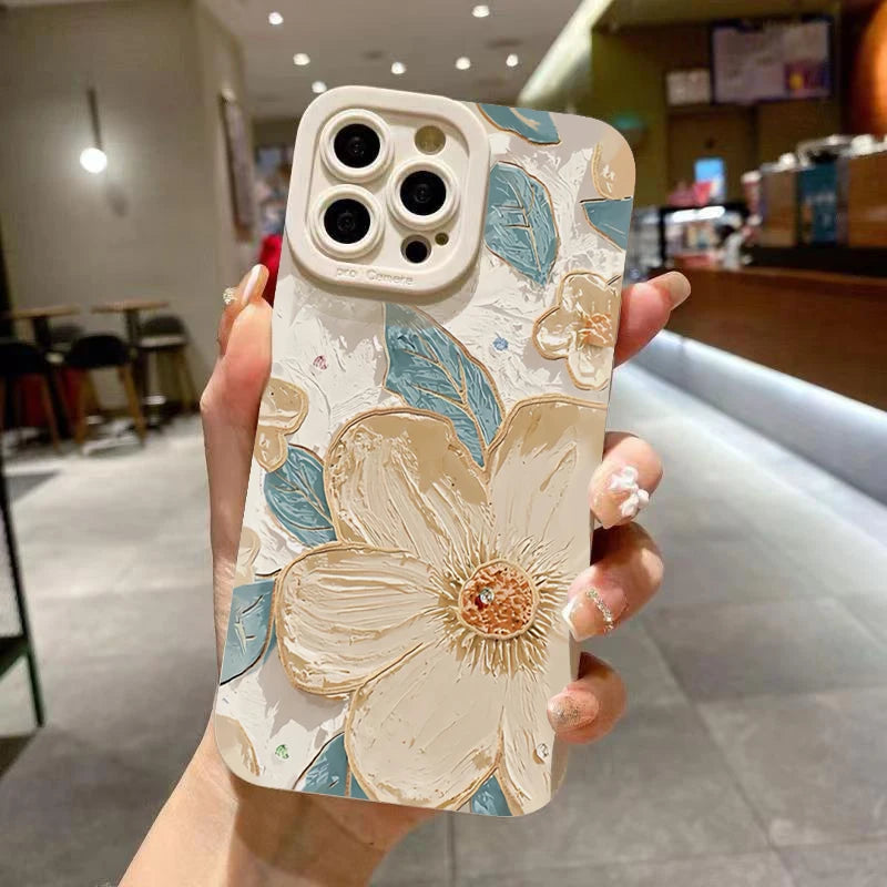 Oil Painting Flower Soft Case