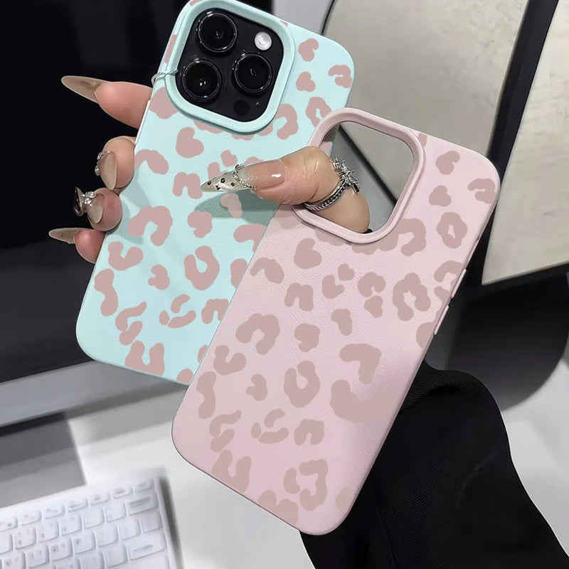 Pink Leopard Print Silicone Cover