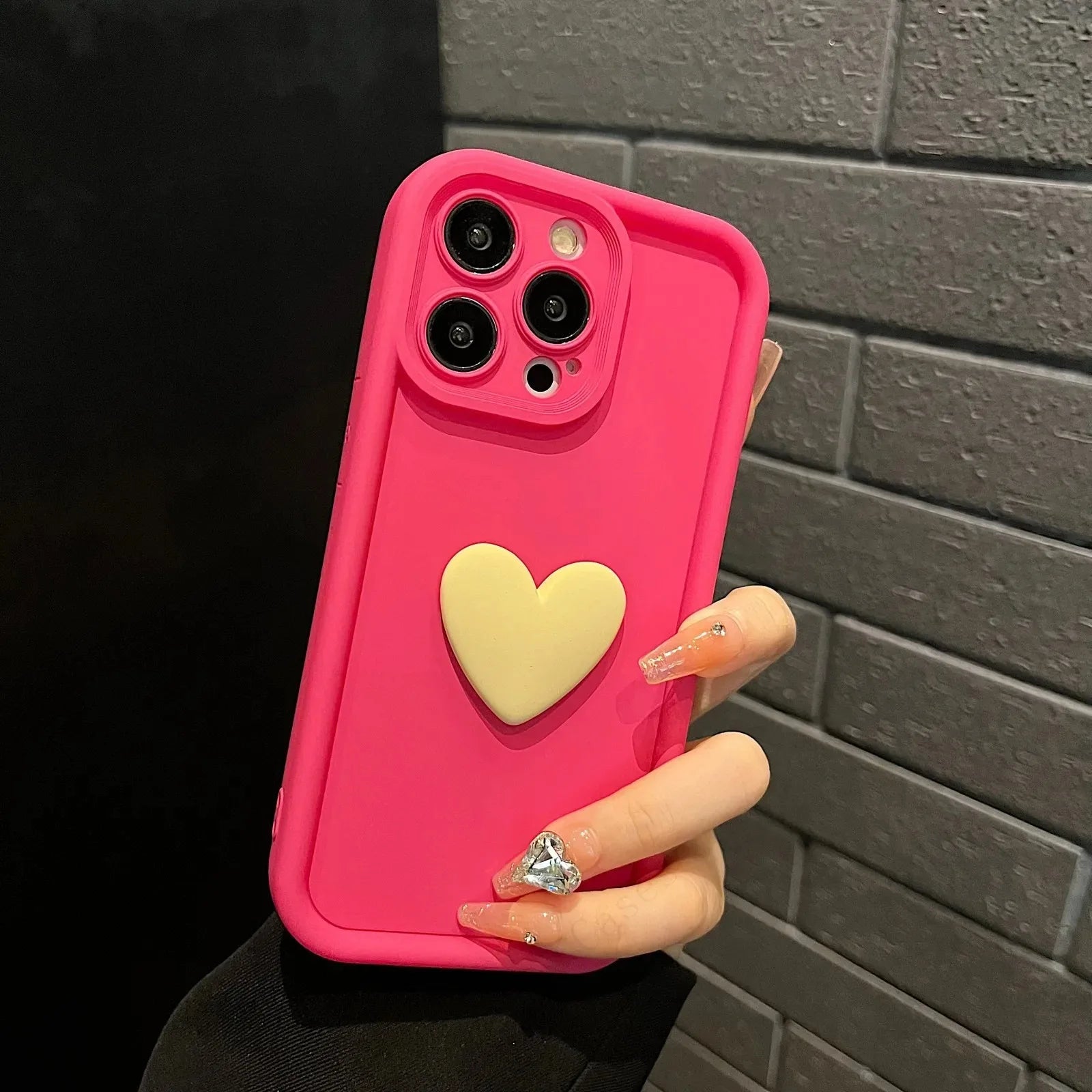 Cute 3D Love Heart Silicone Case