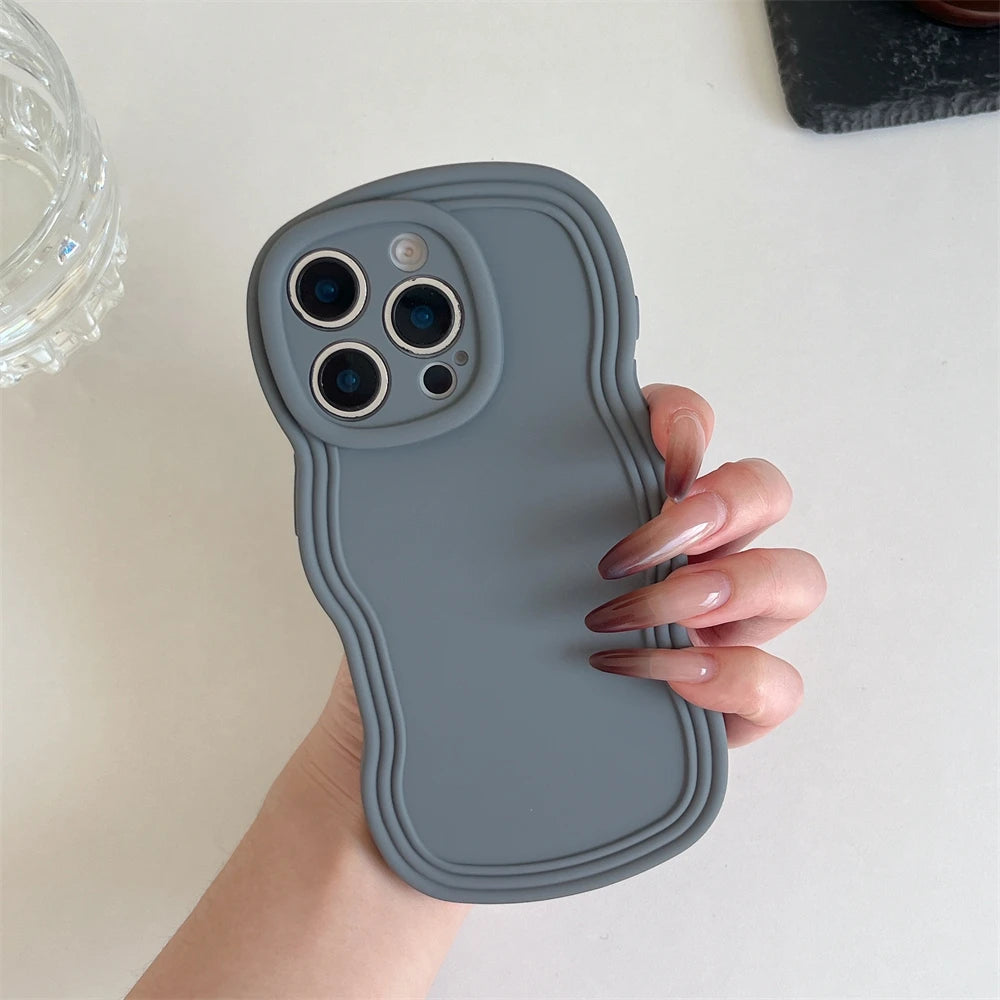 Cute Frosted Wave Edge Case