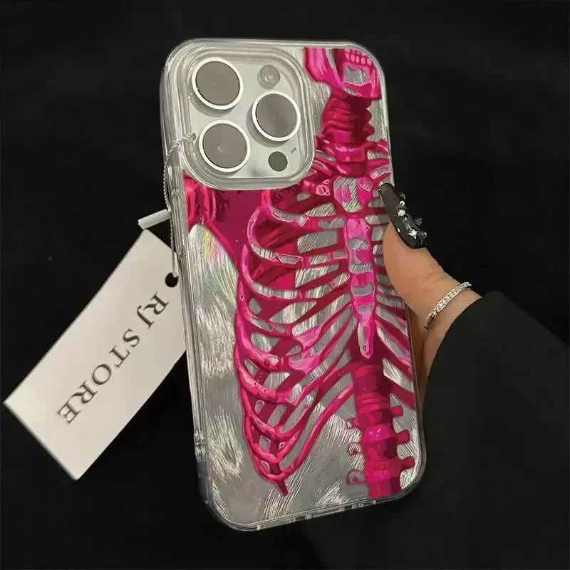 Pink Skull Feather Hard Case
