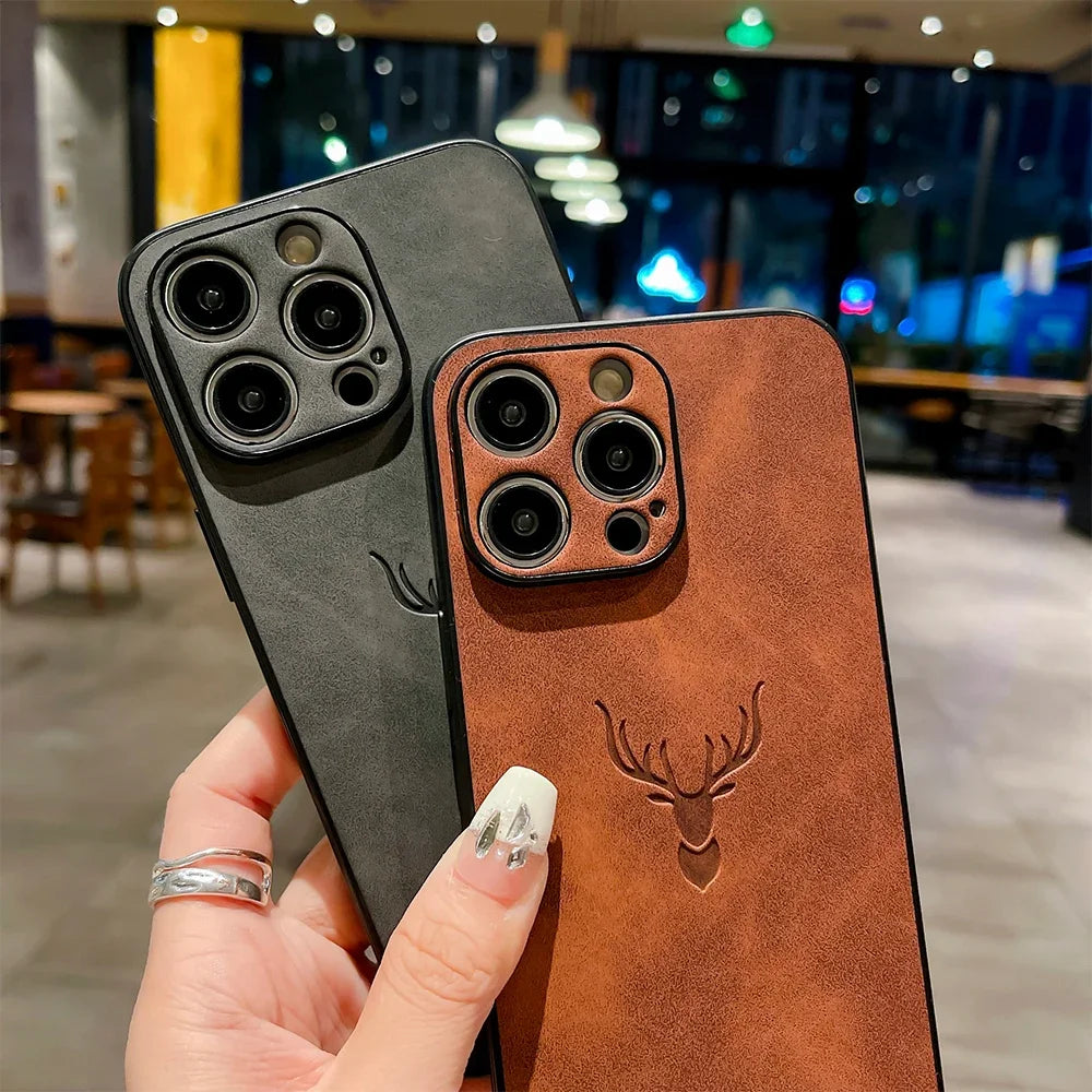 Embossed Deer PU Leather Case