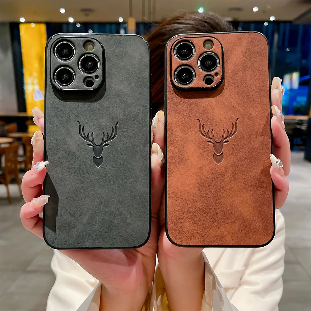 Embossed Deer PU Leather Case