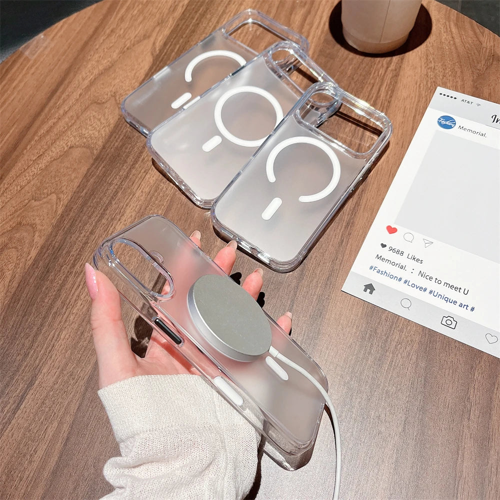 Transparent Matte MagSafe Case