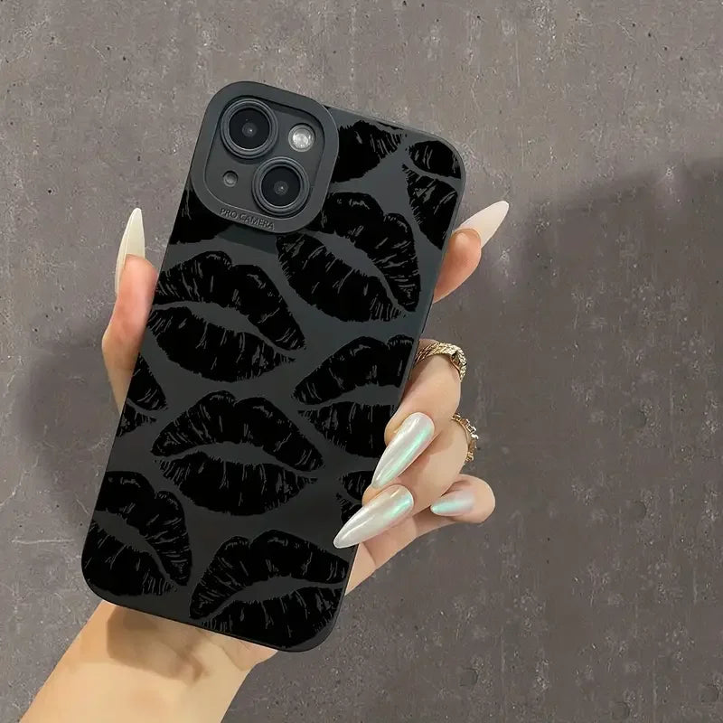 Black Lips Soft Silicone Case