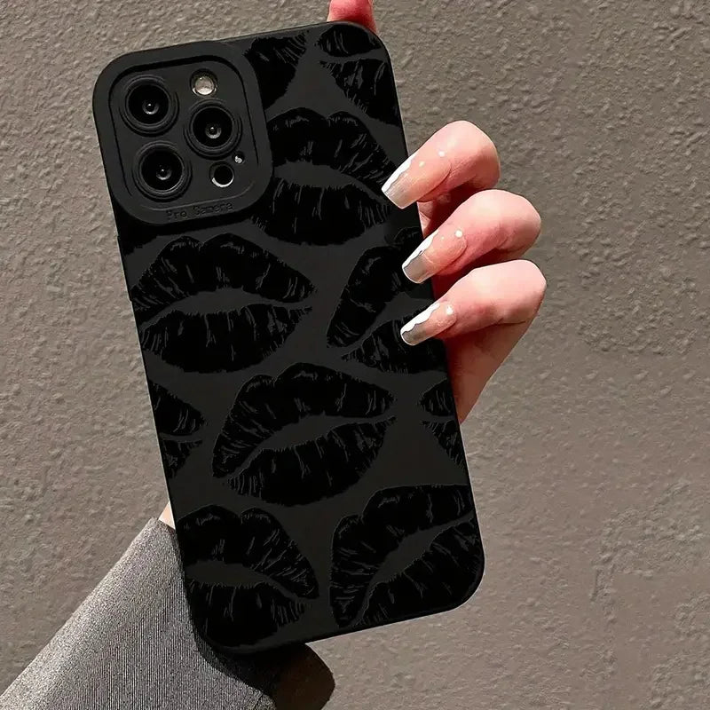 Black Lips Soft Silicone Case