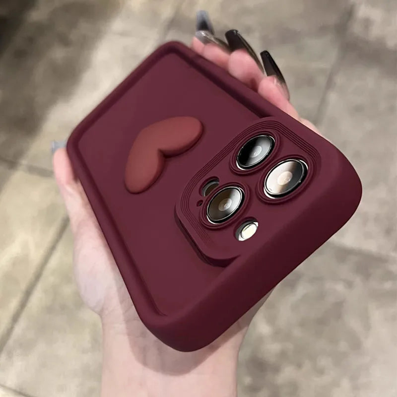Cute 3D Love Heart Silicone Case