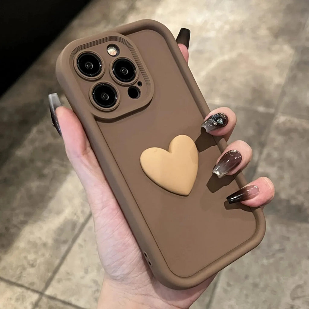 Cute 3D Love Heart Silicone Case