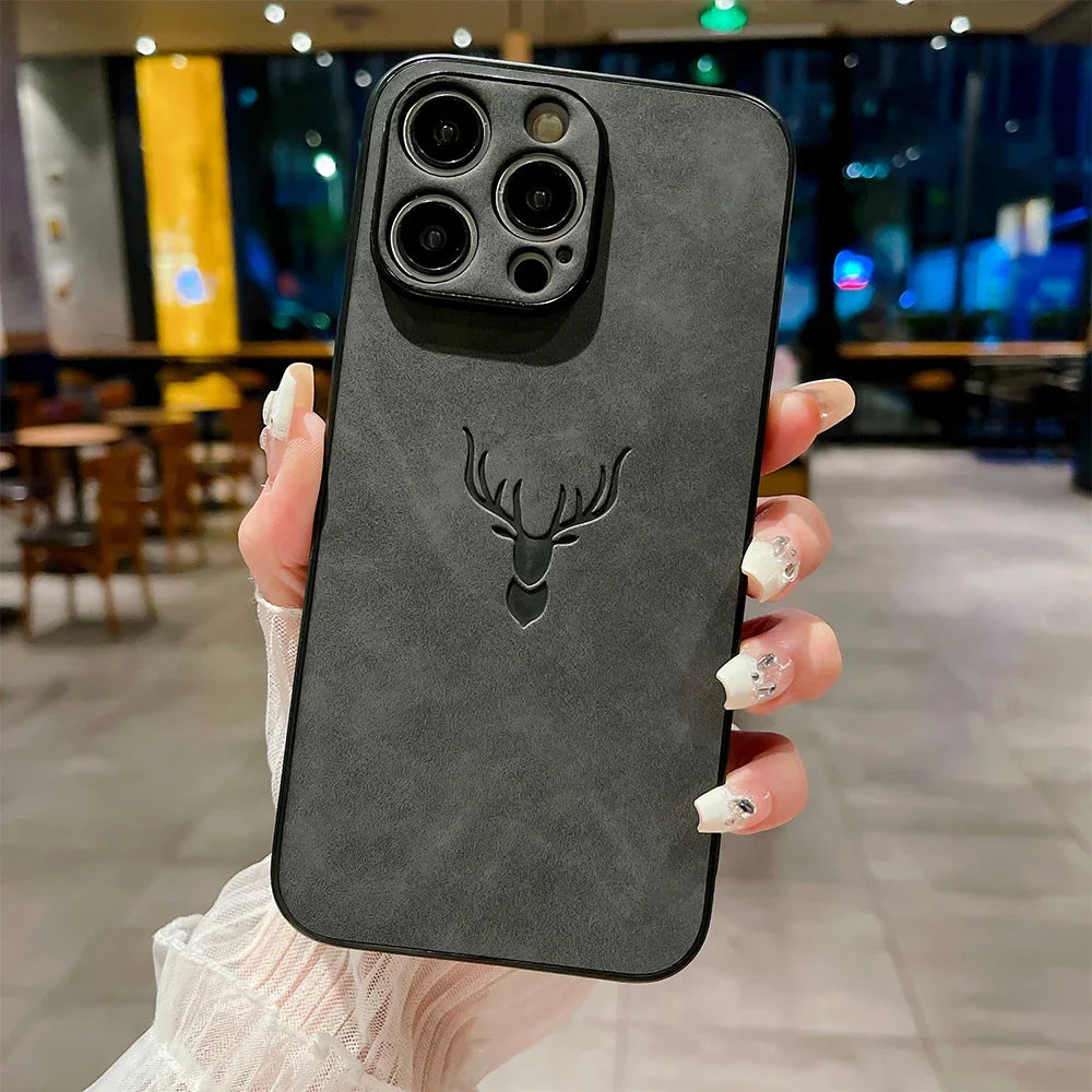 Embossed Deer PU Leather Case