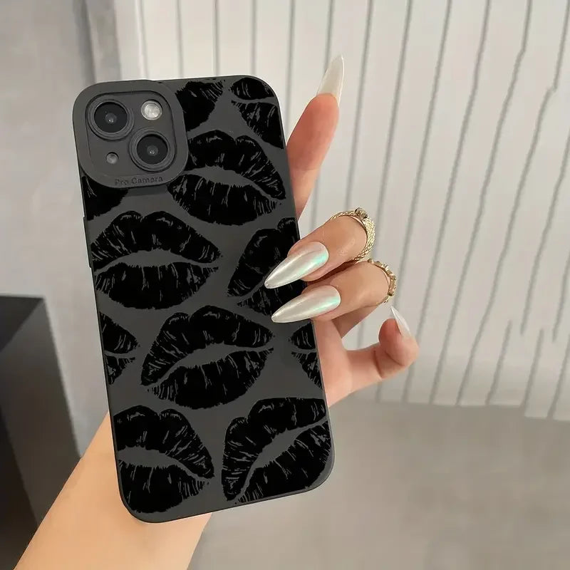 Black Lips Soft Silicone Case